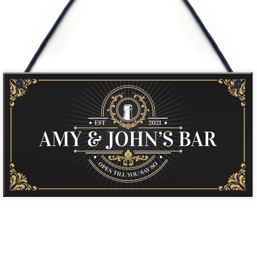 Vintage Home Bar Sign Personalised Garden Bar Man Cave Sign