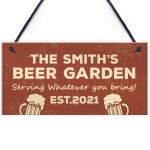 Personalised Beer Garden Sign For Home Bar Pub Plaque Beer Gift