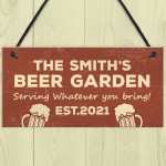 Personalised Beer Garden Sign For Home Bar Pub Plaque Beer Gift