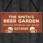 Personalised Beer Garden Sign For Home Bar Pub Plaque Beer Gift