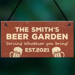 Personalised Beer Garden Sign For Home Bar Pub Plaque Beer Gift