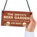 Personalised Beer Garden Sign For Home Bar Pub Plaque Beer Gift