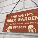 Personalised Beer Garden Sign For Home Bar Pub Plaque Beer Gift