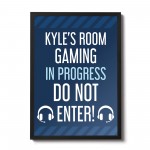 Boys Bedroom Sign Personalised Framed Gaming Print Funny Art