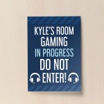 Boys Bedroom Sign Personalised Funny Gaming Wall Art Son Gift