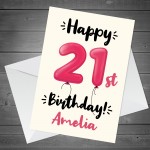 Happy 21st Birthday Card Personalised Card For Sister Daughter