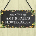 Personalised Flower Garden Sign Hanging Garden Decor Shed Sign