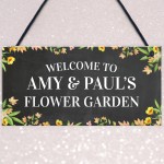 Personalised Flower Garden Sign Hanging Garden Decor Shed Sign