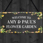 Personalised Flower Garden Sign Hanging Garden Decor Shed Sign