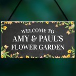 Personalised Flower Garden Sign Hanging Garden Decor Shed Sign