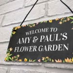 Personalised Flower Garden Sign Hanging Garden Decor Shed Sign