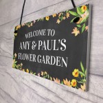 Personalised Flower Garden Sign Hanging Garden Decor Shed Sign