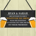 Funny Rude Personalised Bar Sign Hanging Man Cave Home Pub