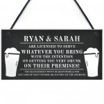 Funny Personalised Bar Sign Hanging Man Cave Shed Garage Sign