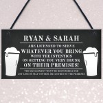 Funny Personalised Bar Sign Hanging Man Cave Shed Garage Sign