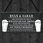 Funny Personalised Bar Sign Hanging Man Cave Shed Garage Sign