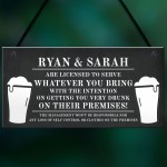 Funny Personalised Bar Sign Hanging Man Cave Shed Garage Sign