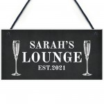 Personalised Lounge Sign Home Bar Sign Garden Plaque Prosecco