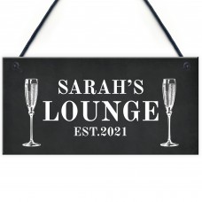 Personalised Lounge Sign Home Bar Sign Garden Plaque Prosecco