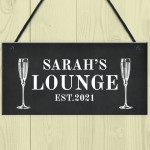 Personalised Lounge Sign Home Bar Sign Garden Plaque Prosecco