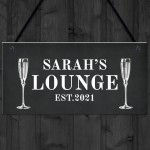 Personalised Lounge Sign Home Bar Sign Garden Plaque Prosecco