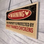 Funny Chicken Sign Hanging Garden Chicken Coop Hen House Sign