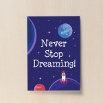 Space Theme Print For Boys Bedroom Cute Quote Wall Art Gift