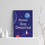 Space Theme Print For Boys Bedroom Cute Quote Wall Art Gift