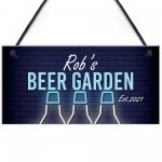 Beer Garden Sign Personalised Hanging Garage Pub Shed Sign Beer