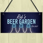 Beer Garden Sign Personalised Hanging Garage Pub Shed Sign Beer