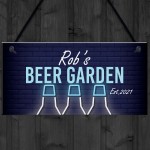 Beer Garden Sign Personalised Hanging Garage Pub Shed Sign Beer