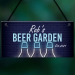 Beer Garden Sign Personalised Hanging Garage Pub Shed Sign Beer