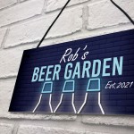 Beer Garden Sign Personalised Hanging Garage Pub Shed Sign Beer