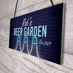 Beer Garden Sign Personalised Hanging Garage Pub Shed Sign Beer