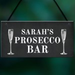 Prosecco Bar Sign Shabby Personalised Home Bar Garden Sign