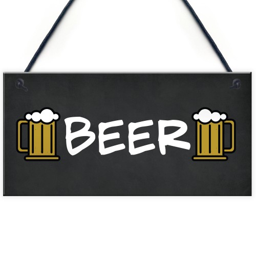Beer Sign Hanging Home Bar Man Cave Pub Garage Sign Beer Gift