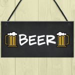 Beer Sign Hanging Home Bar Man Cave Pub Garage Sign Beer Gift