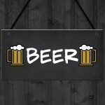 Beer Sign Hanging Home Bar Man Cave Pub Garage Sign Beer Gift