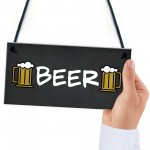 Beer Sign Hanging Home Bar Man Cave Pub Garage Sign Beer Gift