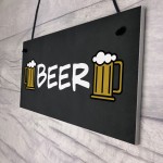 Beer Sign Hanging Home Bar Man Cave Pub Garage Sign Beer Gift