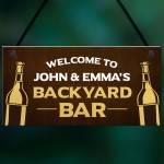 Novelty Backyard Bar Sign Hanging Garden Sign Personalised