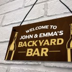 Novelty Backyard Bar Sign Hanging Garden Sign Personalised