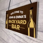 Novelty Backyard Bar Sign Hanging Garden Sign Personalised