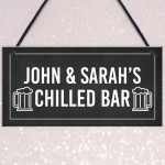 Personalised Home Bar Sign CHILLED BAR Hanging Garden Pub Sign