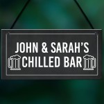 Personalised Home Bar Sign CHILLED BAR Hanging Garden Pub Sign