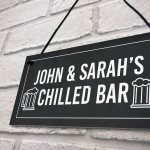 Personalised Home Bar Sign CHILLED BAR Hanging Garden Pub Sign