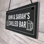 Personalised Home Bar Sign CHILLED BAR Hanging Garden Pub Sign