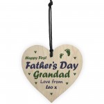 1st Fathers Day Gift For Grandad Personalised Wood Heart Gift