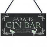 Personalised Gin Bar Home Bar Garden Signs Novelty Gin Gifts