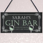 Personalised Gin Bar Home Bar Garden Signs Novelty Gin Gifts